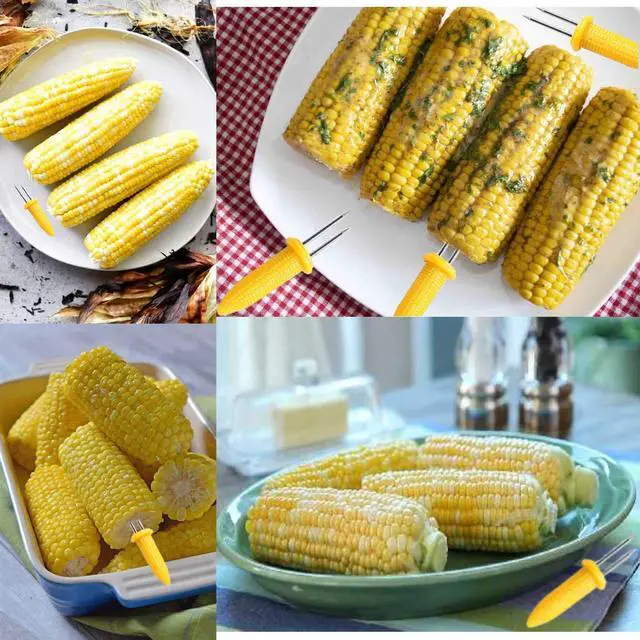Alt view image 5 of 6 - 10PCS Stainless Steel Corn on the Cob Skewers - Twin Prong Corn Holders for BBQ