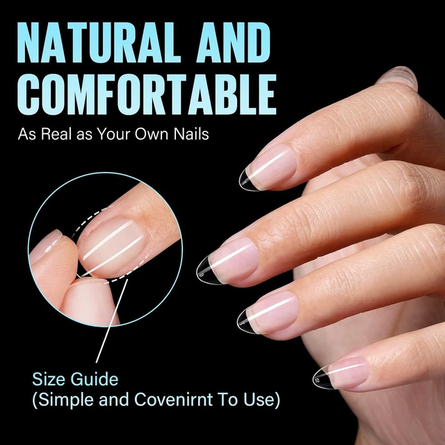 Alt view image 4 of 7 - TOMICCA Pre-Shaped Extra Short Almond Nail Tips 15 Sizes 240PCS