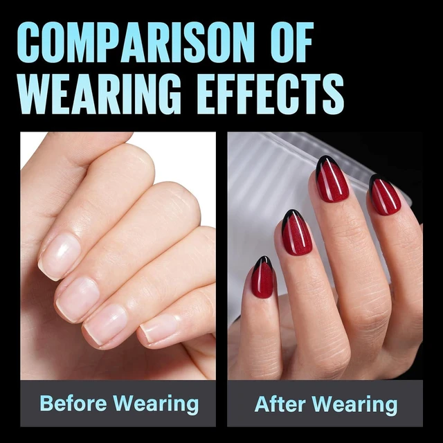 Alt view image 7 of 7 - TOMICCA Pre-Shaped Extra Short Almond Nail Tips 15 Sizes 240PCS