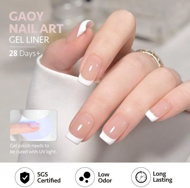 Alt view image 5 of 6 - GAOY Gel Nail Polish Art Liner White Swirl, 12ml Classic Color