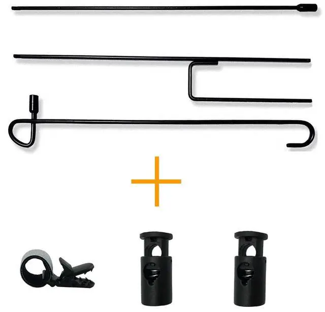 Alt view image 6 of 7 - Garden Flag Stand Holder Pole with Flag Stopper and Clip, Waterproof Powder-Coated Paint for House Flags, Decorative Yard Seasonal Flags