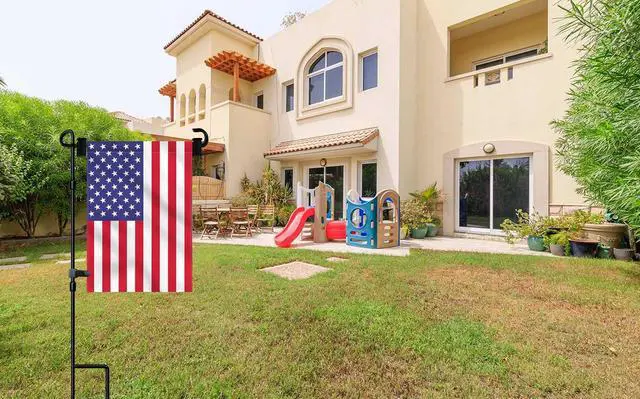 Alt view image 4 of 7 - Garden Flag Stand Holder Pole with Flag Stopper and Clip, Waterproof Powder-Coated Paint for House Flags, Decorative Yard Seasonal Flags