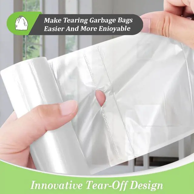 Alt view image 7 of 7 - Teivio 3Gallon 200Count Small Clear Trash Bags Bathroom Garbage Bags