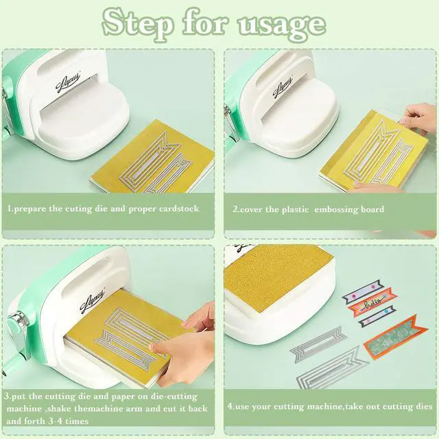 Alt view image 3 of 6 - Willbond 2Pcs Banner Dies Metal Cutting for Card Making, Classic Style