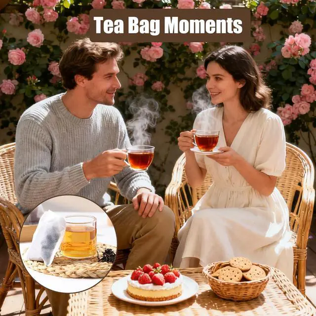 Alt view image 3 of 7 - 300 PCS Empty Disposable Tea Bags for Loose Leaf Tea
