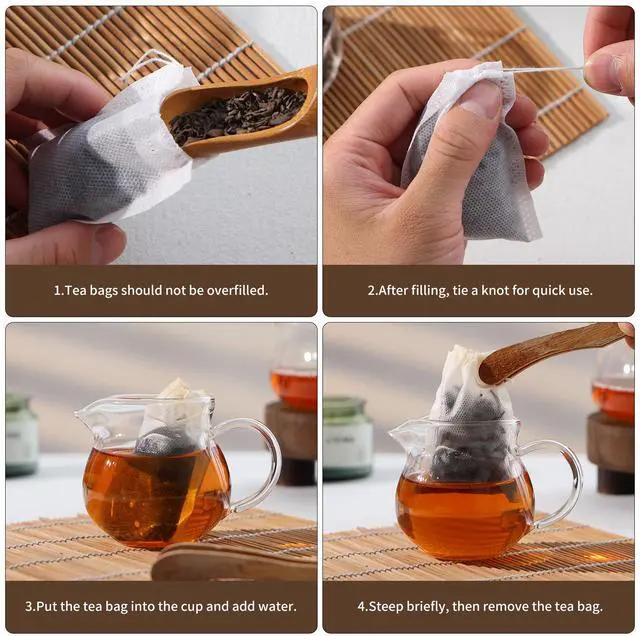 Alt view image 4 of 7 - 300 PCS Empty Disposable Tea Bags for Loose Leaf Tea