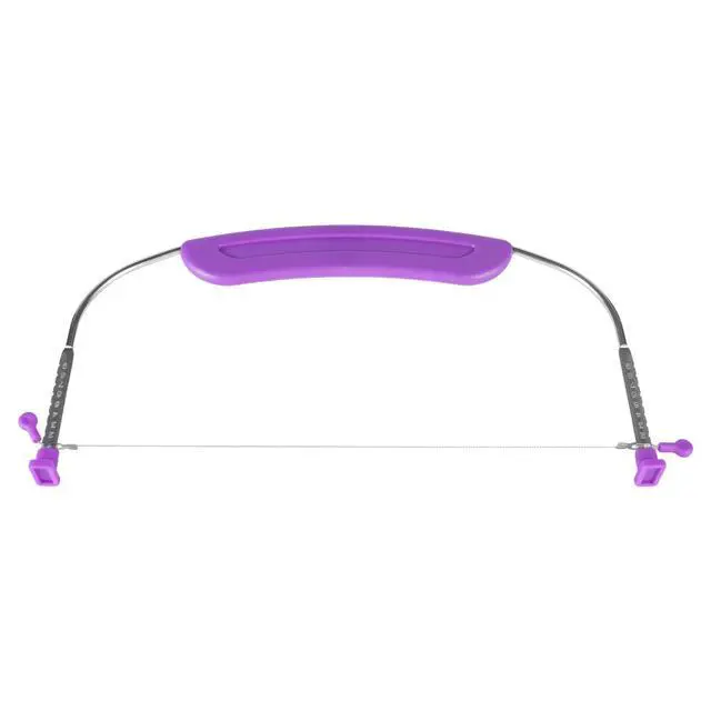 Alt view image 4 of 6 - Adjustable Cake Cutter Slicer Leveler, 9 Different Heights, Premium Food Grade Stainless Steel Double Wires, for Leveling and Molding, Purple