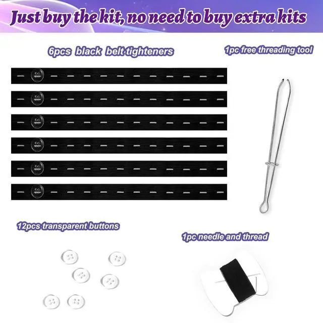 Alt view image 2 of 7 - 6 Pack Jeans Button Waist Tightener Adjuster Tightener for Loose Pants Women Men Children,Pants Button Extenders