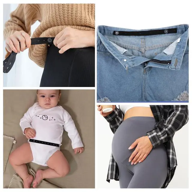 Alt view image 6 of 7 - 6 Pack Jeans Button Waist Tightener Adjuster Tightener for Loose Pants Women Men Children,Pants Button Extenders