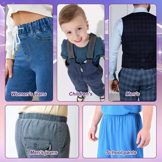 Alt view image 7 of 7 - 6 Pack Jeans Button Waist Tightener Adjuster Tightener for Loose Pants Women Men Children,Pants Button Extenders