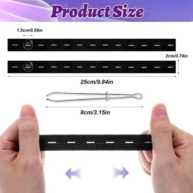Alt view image 5 of 7 - 6 Pack Jeans Button Waist Tightener Adjuster Tightener for Loose Pants Women Men Children,Pants Button Extenders