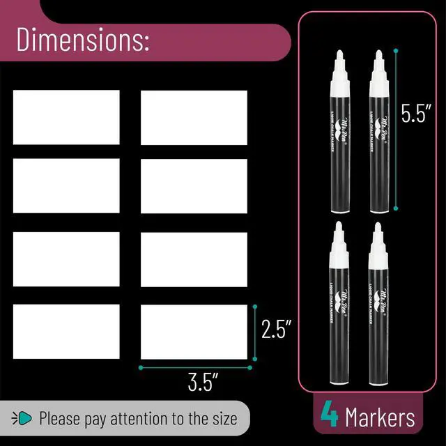 Alt view image 5 of 6 - Mr. Pen Liquid Chalk Marker Pen, 4 Pack, 8 Labels