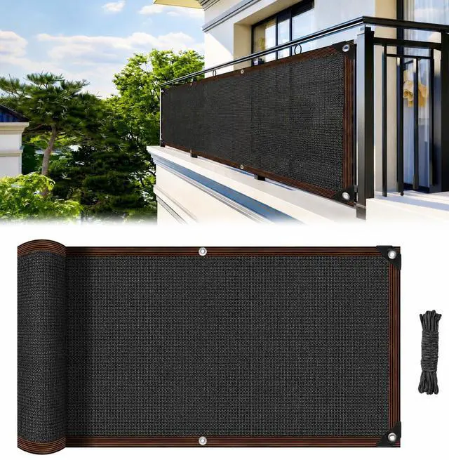 Main image of RAINFLOW 3x10FT Black Mesh Balcony Privacy Screen