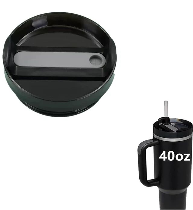 Main image of 1-Piece 40oz Replacement Tumbler Lid Compatible with Stanley Cup, Dustproof Spill-Proof Splash-Resistant, Black