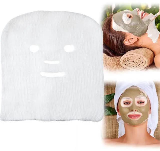 Main image of 100Pcs Precut Gauze Facial Mask Sheets for Home Salon DIY Skin Care