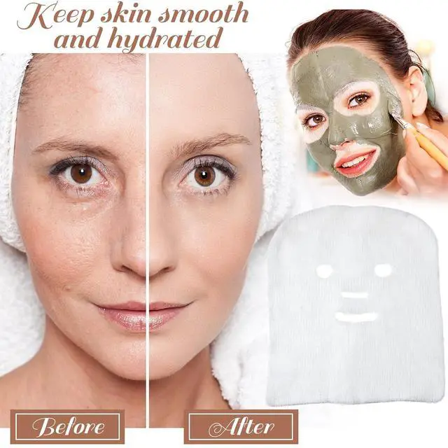 Alt view image 6 of 6 - 100Pcs Precut Gauze Facial Mask Sheets for Home Salon DIY Skin Care
