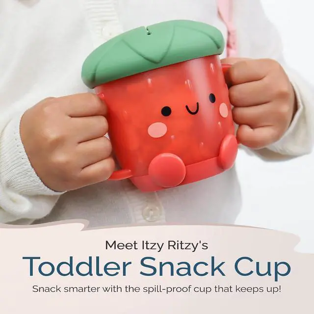 Alt view image 3 of 7 - Itzy Ritzy Toddler Snack Cup with Soft Silicone Lid, Spill-Proof, Strawberry