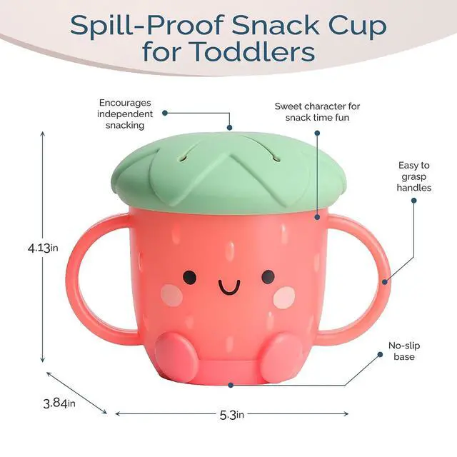 Alt view image 2 of 7 - Itzy Ritzy Toddler Snack Cup with Soft Silicone Lid, Spill-Proof, Strawberry