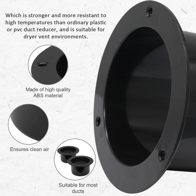 Alt view image 4 of 7 - 5 Inch Plastic Straight Duct Connector Flange