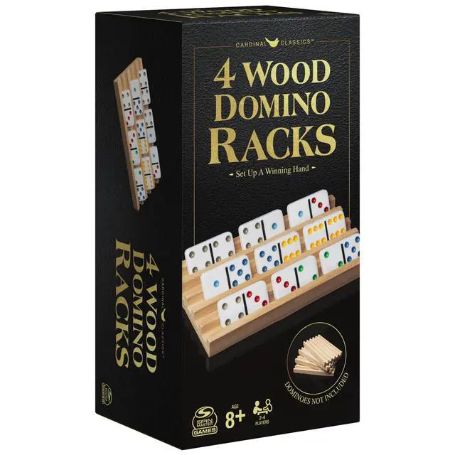 Alt view image 2 of 6 - Spin Master Games Wooden Domino Racks Set of 4 Classic Board Game Trays