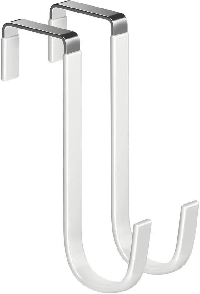 Main image of Mars-Rock Single over Door Steel Hooks 2 Pack Fit 1-3/8" Door 5.5" White