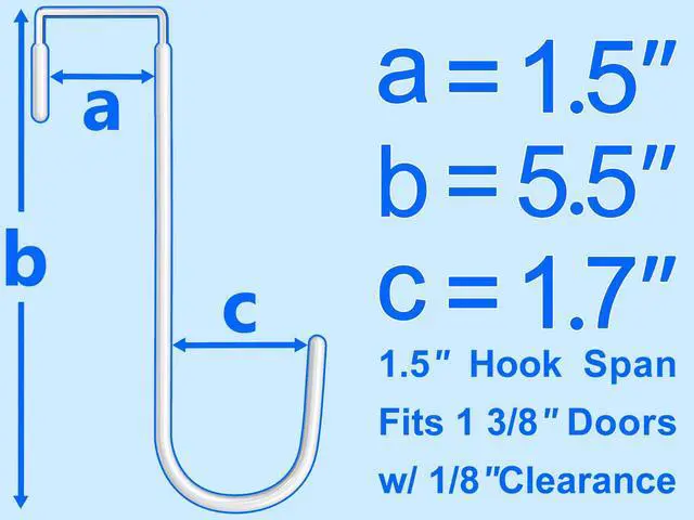 Alt view image 6 of 6 - Mars-Rock Single over Door Steel Hooks 2 Pack Fit 1-3/8" Door 5.5" White
