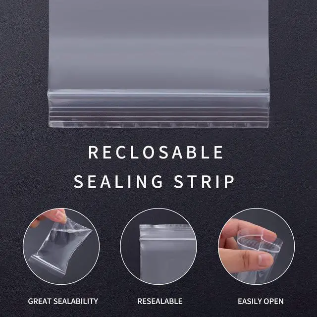 Alt view image 5 of 6 - 300 PCS Mini Baggies, 3 Assorted Sizes, Small Plastic Bags