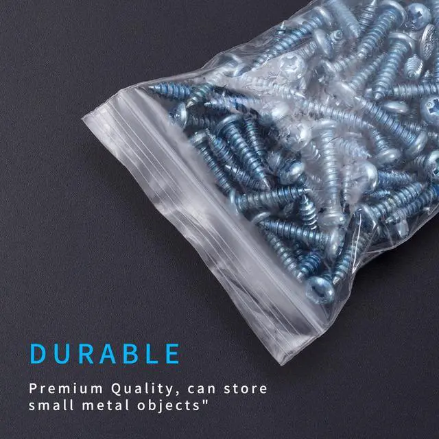 Alt view image 6 of 6 - 300 PCS Mini Baggies, 3 Assorted Sizes, Small Plastic Bags
