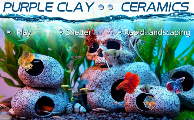 Alt view image 4 of 6 - Ameliade Small Betta Fish Tank Rock Cave Decor Aquarium Accessories