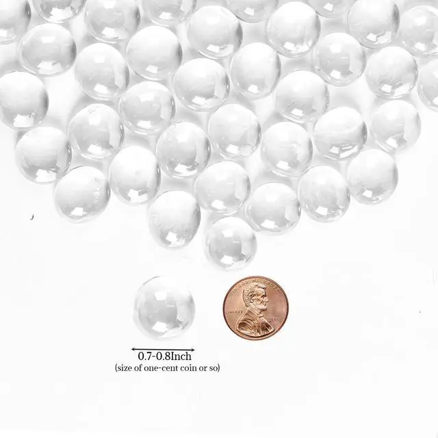 Alt view image 2 of 7 - 5lb Clear Glass Beads and Clear Flat Glass Marbles for Vase Filler, Flower and Candle Crafts, Centerpieces, Wedding Decoration