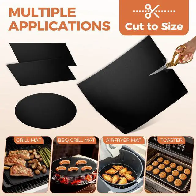 Alt view image 6 of 6 - 3 Pack Non-Stick Reusable Oven Liners, 17"x25" for Bottom of Oven
