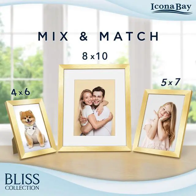 Alt view image 4 of 7 - Icona Bay 4x6 Gold Picture Frame - Engineered Wood, Bliss Collection