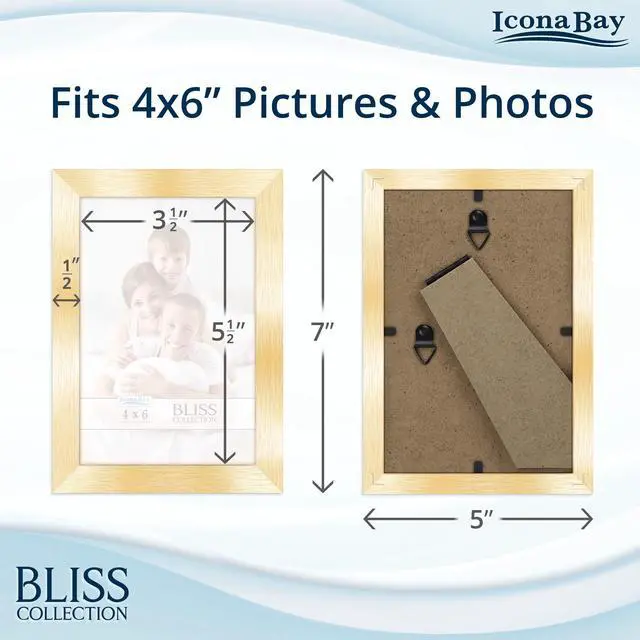 Alt view image 5 of 7 - Icona Bay 4x6 Gold Picture Frame - Engineered Wood, Bliss Collection