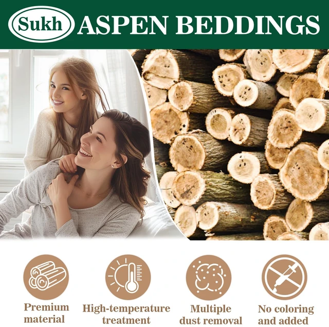 Alt view image 4 of 7 - Sukh Aspen Shavings Hamster Bedding for Small Animals