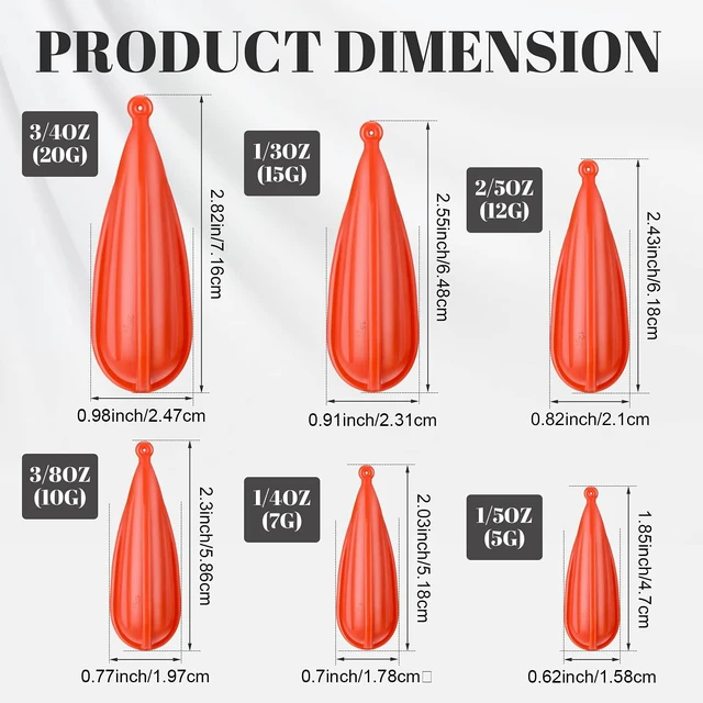 Alt view image 5 of 6 - 6 Pcs Fishing Practice Plugs Mixed Sizes Bait Casting Practice Weights
