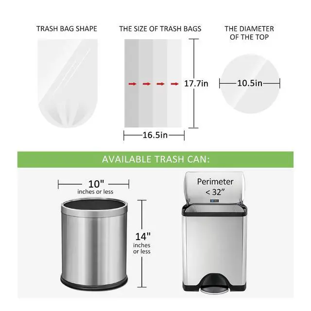 Alt view image 7 of 7 - RayPard 180Counts 2Gallon (1.8-2Gal) Small Clear Trash Bags, Fit 1.6,1.8,2,2.2Gal Waste Baskets, 6.5-7L Strong Trash Can Liners for Home Office Kitchen Bathroom Bedroom