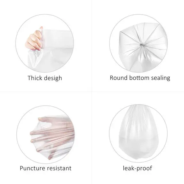 Alt view image 5 of 7 - RayPard 180Counts 2Gallon (1.8-2Gal) Small Clear Trash Bags, Fit 1.6,1.8,2,2.2Gal Waste Baskets, 6.5-7L Strong Trash Can Liners for Home Office Kitchen Bathroom Bedroom
