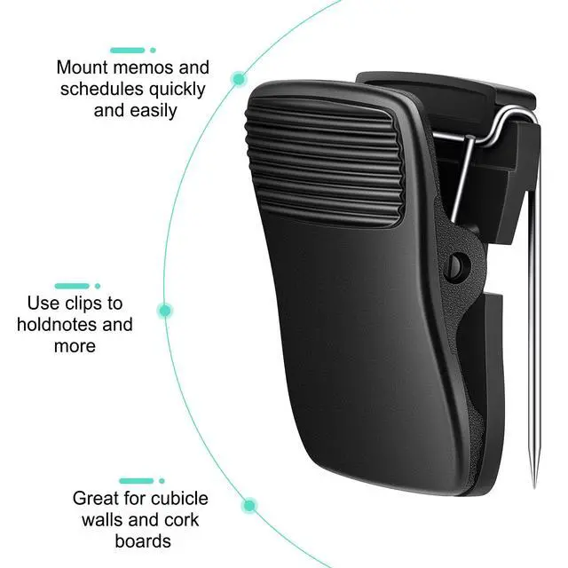 Alt view image 5 of 6 - Chiisong Cubicle Clips for Fabric Walls, 15 Pcs, Black