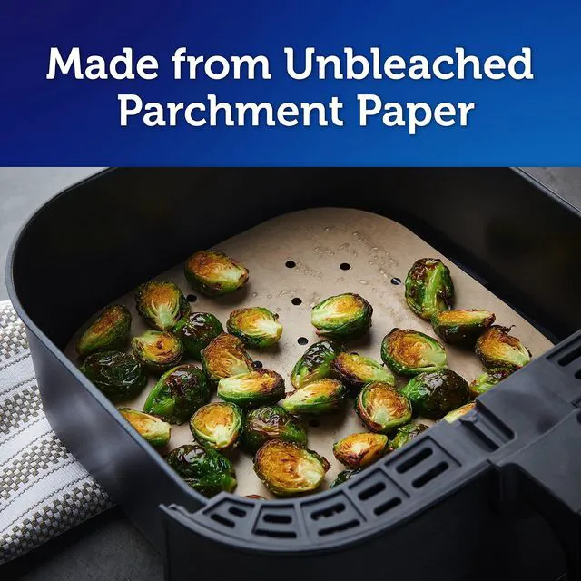 Alt view image 5 of 6 - Reynolds Kitchens Disposable Air Fryer Liners, Unbleached Parchment Paper Sheets, 50 Count