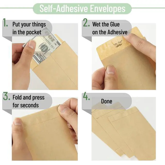 Alt view image 7 of 7 - Mr. Pen Self-Adhesive Kraft Paper Money Envelopes, 6.5" x 3.5", 100 Pack for Budgeting, Saving, and Organizing