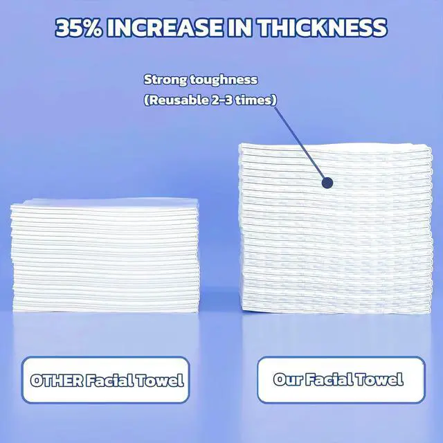 Alt view image 3 of 7 - Disposable Face Towels 100 Count, Soft Cotton for Cleansing, Makeup Remover and Skincare
