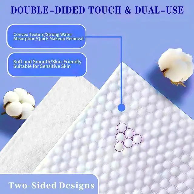 Alt view image 5 of 7 - Disposable Face Towels 100 Count, Soft Cotton for Cleansing, Makeup Remover and Skincare