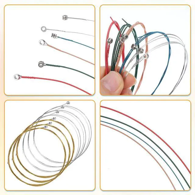 Alt view image 6 of 7 - 3 Sets Acoustic Classical Guitar Strings 6-String Bronze with Small Ball Ends