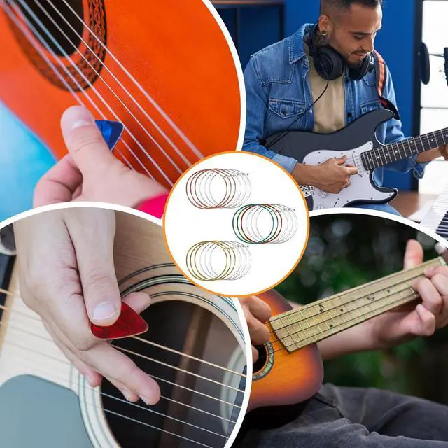 Alt view image 7 of 7 - 3 Sets Acoustic Classical Guitar Strings 6-String Bronze with Small Ball Ends