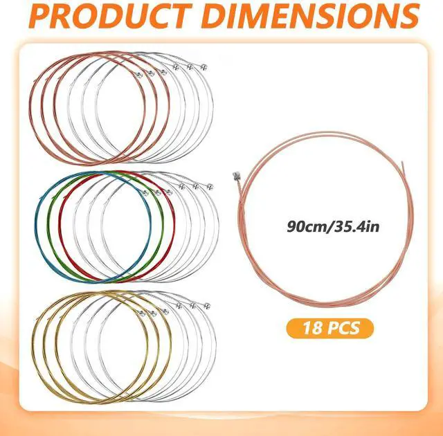 Alt view image 2 of 7 - 3 Sets Acoustic Classical Guitar Strings 6-String Bronze with Small Ball Ends