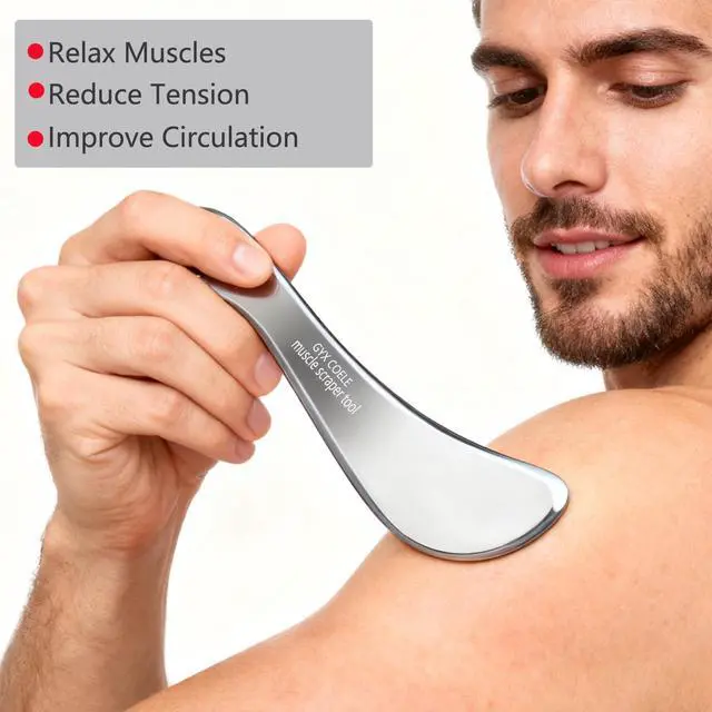 Alt view image 2 of 6 - 304 Stainless Steel Muscle Scraper Tool, Gua Sha Scraping Massage IASTM Tool for Soft Tissue Mobilization (S1)