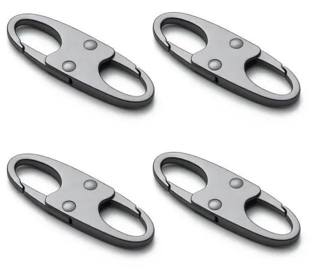 Main image of Zelin Anti Theft Zipper Clips, Carabiner, 4Pcs, Grey