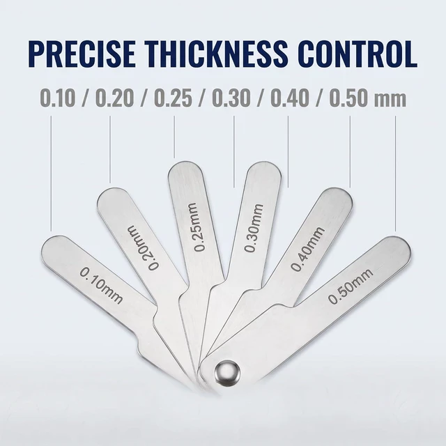 Alt view image 4 of 6 - 1 Piece Silver Dental Orthodontic Stainless Steel IPR Gauge Ruler 0.1-0.5mm, Metric and Imperial Interproximal Enamel Reduction Measuring Tool