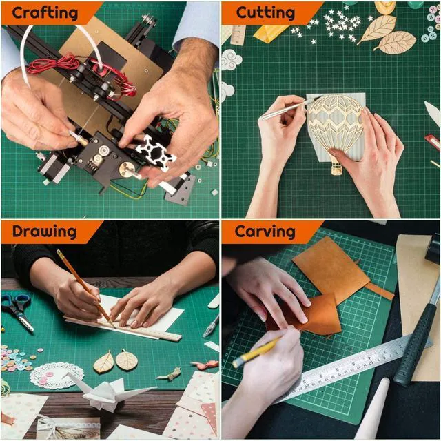Alt view image 3 of 6 - Anezus Self Healing Rotary Cutting Mat, 12in x 18in, Double Sided 5-Ply Craft Cutting Board for Sewing, Crafts, Fabric, Scrapbooking