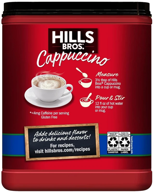 Alt view image 6 of 6 - Hills Bros. Decaf French Vanilla Cappuccino Mix, 16 oz